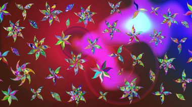 Sevimli çiçek raster deseni. Düz Çiçek Elementleri Tasarımı. Renkli Yaz Temalı eskiz kalıbı. Modaya uygun kumaş deseni.