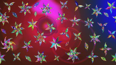 Raster güzel bir çiçek deseni çizmiş. Bahar mevsimi. Kırmızı ve kahverengi renkte çiçekler. Nazik romantik baskı. Tatil havası..