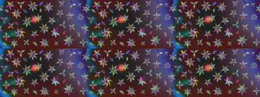 Çiçek desenli eskiz. Renkli çiçekler. Renkli Bahar Teması eskiz kalıbı. Düz Çiçek Elementleri Tasarım Raster illüstrasyonu.