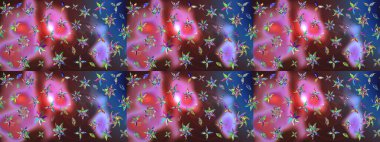 Soyut etnik raster çizim kalıbı. Kabile sanatı boho baskısı, klasik çiçek arkaplanı. Arkaplan dokusu, duvar kağıdı, kahverengi ve mavi renkli çiçek teması.