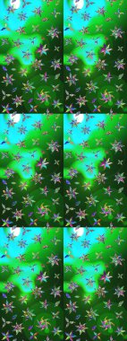 Raster çiçek desenleri çiziyor. Vadinin renkleri.