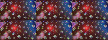 Kahverengi ve mor renkli parlak çiçekli soyut çizim deseni. Çiçeksel elementlerle süslenmiş zarif raster dokusu. Küçük çiçekte şirin bir çiçek deseni var..