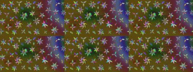 Şirin çiçekler. Çizgi çizimi kalıbı. Raster Moda kumaş deseni.