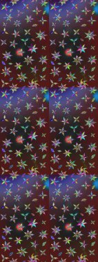 Renkli Bahar Teması eskiz kalıbı. Düz Çiçek Elementleri Tasarımı. Raster..