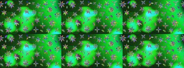 Patlayan çiçekler soyut olarak yerleştirilmiş. Raster deseni. Nazikçe, rengarenk bahar çiçekleri. Raster illüstrasyonu.