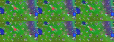 Raster illüstrasyonundaki çiçek desenli çizim. Renkli çiçekler.