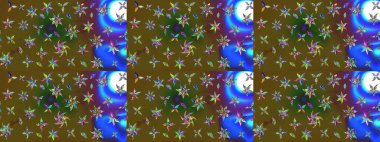 Çiçekli ipek eşarp. El çizimi çiçek unsurları olan soyut çizim raster deseni. 1950-1960 motifleri. Retro tekstil tasarım koleksiyonu. Açık.