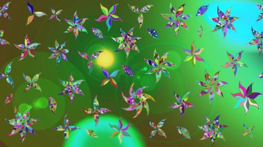 Sevimli çiçek raster deseni. Renkli çiçekler. Sketch Colour Spring Theme eskiz kalıbı. Düz Çiçek Elementleri Tasarımı.