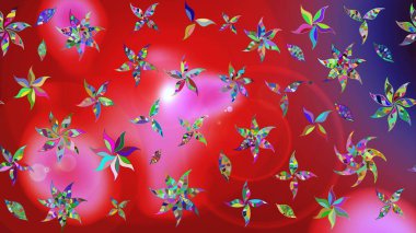 Eskiz arkaplan modeli. Kırmızı ve pembe yapraklı yabani çiçekler. Suluboya, elle çizilmiş. Raster illüstrasyonu.