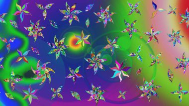 Çiçekli, yapraklı, çiçek desenli eskiz. El çizimi. Raster illüstrasyonu.