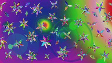 Çiçekli el çizimi çizimi deseni. Modern gelişim yeşil ve mavi raster arka plan duvar kâğıdı illüstrasyon klasik çizgili iz sürme desenli çiçekler, çiçekli süsler.