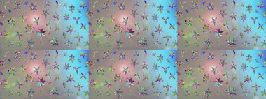 Soyut çiçek çizim kalıbı arka planı. Küçük çiçekteki sevimli çiçek deseni. Mavi ve gri renklerde. Raster illüstrasyonu. Raster deseni.