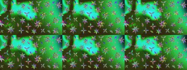 Çiçekli eskiz deseni. El çizimi. Yeşil ve gri renkli çiçekler. Suluboya çizimi.