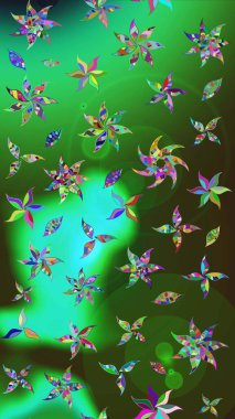 Çiçekli eskiz deseni. El çizimi. Yeşil ve gri renkli çiçekler. Suluboya çizimi.