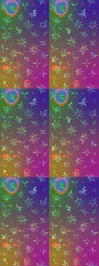 Botanik çizim kalıbı. Organik elementler. Raster deseni. Suluboya etkisi.