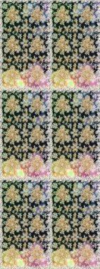 Davetiyeler, kartlar, web sayfası için Raster illüstrasyon. Çizgi sanatı tasarım şablonu için kusursuz sınır. Doğu tarzı element. Gri ve nötr renklerde altın element. Altın çizgili çiçek dekoru.