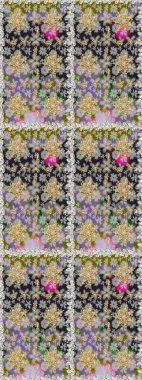 Altın antika ortaçağ dekoratifi, yapraklar ve gri ve nötr renklerde altın desenli süslemeleri olan dikişsiz bir şablon. Kusursuz kraliyet lüksü, altın barok kumaş rengi..