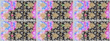 Gri ve nötr renklerde altın element. Çizgi sanatı tasarım şablonu için kusursuz sınır. Altın desenli çiçek dekoru. Doğu tarzı element. Davetiyeler, kartlar, web sayfası için Raster illüstrasyonu.