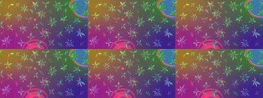 Raster illüstrasyonu. Klasik çiçek tasarımı elementleri. Mor ve mor kıvırcık çiçekler mor ve menekşe renklerinde.