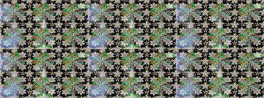 Raster oryantal süs. Geleneksel klasik altın desen. Gri ve siyah renklerdeki altın desenli altın elementler. Barok tarzında kusursuz bir doğulu süsü..