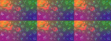 Raster illüstrasyonu. Robot resim. Küçük çiçekte sevimli çiçek deseni var..