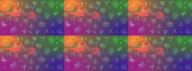 Raster illüstrasyonu. Robot resim. Küçük çiçekte sevimli çiçek deseni var..