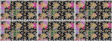 Gri ve siyah renklerdeki altın desenli altın elementler. Geleneksel oryantasyon süsü. Kusursuz klasik raster altın desenli. Klasik vintage arkaplan.