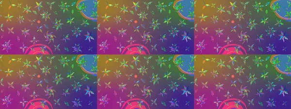 Raster illüstrasyonu. Klasik çiçek tasarımı elementleri. Mor ve mor kıvırcık çiçekler mor ve menekşe renklerinde.