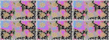 Raster illüstrasyonu. Gri ve nötr renklerde, altın elementlerle klasik, pürüzsüz desen.