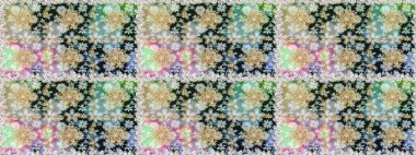 Kusursuz raster arka plan. Duvar kâğıdı barok, İspanyol kumaşı. Şık bir grafik desen. Çiçek deseni. Tarafsız ve gri renklerdeki altın elementler.