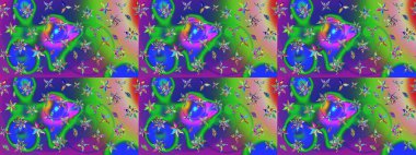 Tekstil, kumaş, kapaklar, duvar kağıtları, baskı, naylon, koleksiyon defteri, örgü, dekupaj için güzel bir eskiz. Küçük yeşil ve mavi renkte güzel bir besin torbası deseni, çiçekler. Millefleurlar.