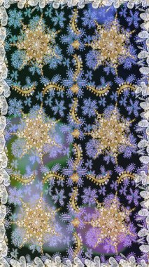 Raster altın pürüzsüz desen. Gri renklerde kusursuz desen. Doğu tarzı arabesk tarzında altın elementler. Kusursuz altın desenli bukleler..