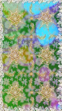 Tarafsız renklerde altın elementler. Duvar kâğıdı barok, İspanyol kumaşı. Şık bir grafik desen. Kusursuz raster arka plan. Çiçek deseni.