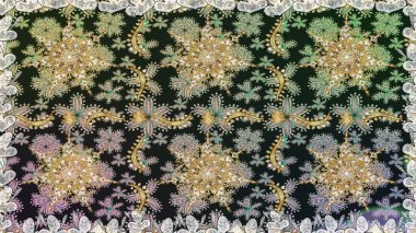 Geleneksel klasik altın desen. Gri renkli ve altın elementli altın desenli. Raster oryantal süs. Barok tarzında kusursuz bir doğulu süsü..