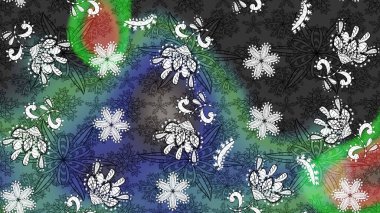 Gri ve mavi renklerde bahar çiçekleri. Raster illüstrasyonu. Raster çiçek desenli ve çiçekli..