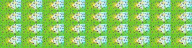Yumuşak, yaz çiçekli arka plan. Çiçekli karalama şeklinde Raster çiçek deseni. Yeşil ve nötr renkte çiçekler.
