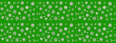 Yeşil ve nötr renklerde etnik çiçeklerle süslenmiş zarif bir eskiz. Asya Tekstil 'inde Raster Çiçek İllüstrasyonu.