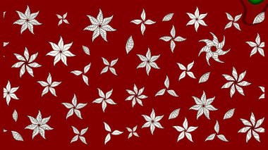 Çiçek desenli çizim. Raster illüstrasyonu. Asya tekstil tarzında. Raster illüstrasyonu. Kırmızı ve nötr renkte çiçekler.