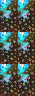 Çizim raster deseni. Çiçek arkaplan. Güzel kumaş deseni.