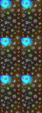 Raster illüstrasyonu. Renkli Bahar Teması eskiz kalıbı. Düz Çiçek Elementleri Tasarımı. Şirin çiçek elementleri. Çizim deseni Modaya uygun kumaş deseni.