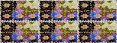 Çiçek deseni. Duvar kâğıdı barok, İspanyol kumaşı. Kusursuz raster arka plan. Kahverengi ve bej renklerde altın elementler. Şekil grafik deseni.