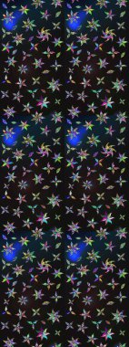 Nazikçe, güzel çiçek arkaplanı. Çiçekli karalama şeklinde Raster çiçek deseni. Gri ve mavi renkte çiçekler.