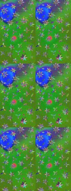 Renkli şirin çiçek deseni. Raster Modaya uygun kumaş deseni. Renkli Bahar Teması eskiz kalıbı. Düz Çiçek Elementleri Tasarımı.