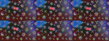 Bahar çiçekleriyle güzel bir çiçek deseni çizmişsin. Güzel kumaş deseni. Raster illüstrasyonu.