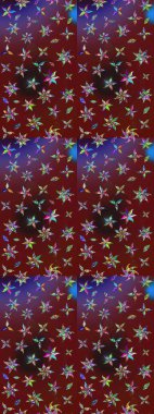 Renkli çizim kalıbı. Çiçek arkaplan. Çiçek duvar kâğıdı. Raster illüstrasyonu. Kırmızı ve kahverengi renkli şirin tekstil.