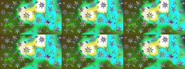 Nakış desenli çiçek deseni. Renkli grunge, kolo çiçekleriyle soyut bir arka plan oluşturur. İzler, kumaş, duvar kağıtları, tekstil için raster dokusu.