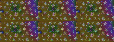 Küçük çiçekteki sevimli çiçek deseni. Raster illüstrasyonu. Çizim.