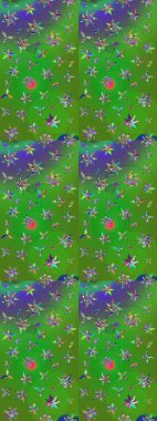 Raster düz çiçek çizim deseni. Hediye ambalaj kağıdı, tebrik kartları, posterler ve pankart tasarımı. Renkli çiçekler.