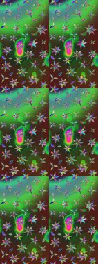 Çiçekli yaz çiçekleri. Küçük çiçekte güzel bir desen. Küçük renkli çiçekler. Moda baskıları için zarif bir şablon. Motley illüstrasyonu. Çizim.