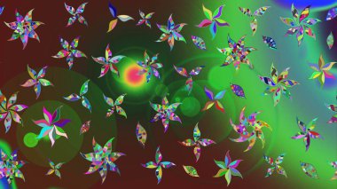 Yeşil ve kahverengi renkte manzaralı çiçek deseni. Çiçek kompozisyonu, el boyası, hassas şablon. Üst manzara, yumuşak stil. Sevgililer günü ve tebrik kartı konsepti için şık bir davet.